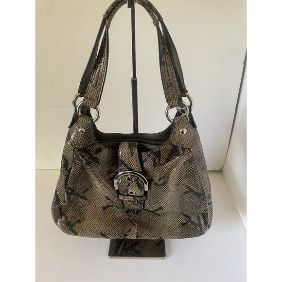Coach Soho Lynn Faux Python Embossed 3 Compartment Snakeskin Hobo Purse Bag - Picture 12 of 12